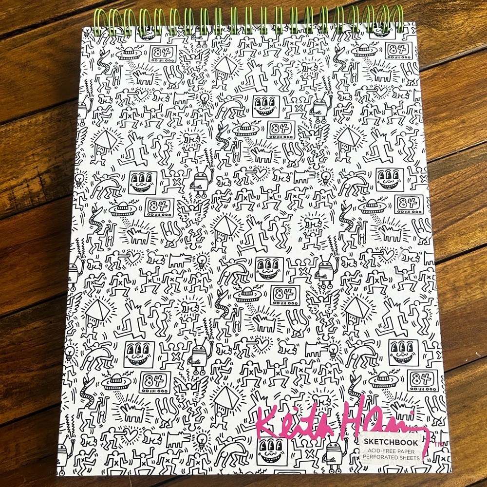 New Rare Keith Haring Art,Perforated sheets, Large Sketchbook NWOT